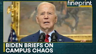 US President Joe Biden condemns ‘chaos’ amid tense campus protests | WION Fineprint