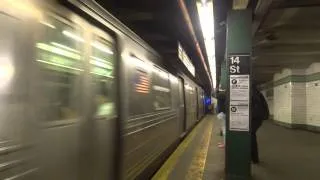 NYC Subway Special: Norwood-bound R68 (D) Entering & Leaving 14th Street