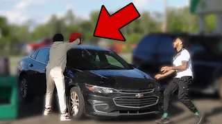 Dumping GASOLINE On Cars in the HOOD Prank GONE WRONG!!!