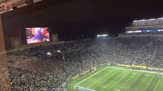 ND Stadium “lights out” player entrance: North Carolina 10/30/21