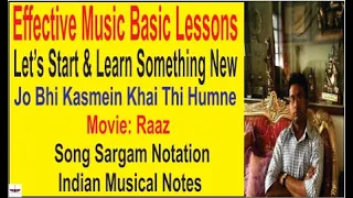 Jo Bhi Kasmein Khai Thi Humne || Song Sargam Notation || Indian Musical Notes || By Tony S || Raaz
