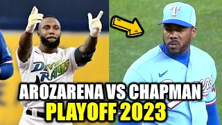 ASI FUÉ EL DUELO ENTRE AROLDIS CHAPMAN VS RANDY AROZARENA EN LOS MLB PLAYOFF 2023