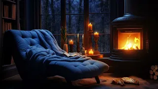 Reading Corner with Rain, Thunderstorm and Crackling Fire for Relaxation and Sleep - Nature Sounds