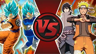 GOKU and VEGETA vs NARUTO and SASUKE! (Dragon Ball Super vs Naruto MOVIE) | Cartoon Fight Animation