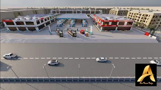 تصميمات 3d | تصميمات محطات وقود من اعمالنا تصميم 3D لمحطه وقود نفط عمان بولايه السبت بعمان
