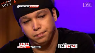 Top 5 ACTION Flops! | Poker Legends | Live Poker | partypoker