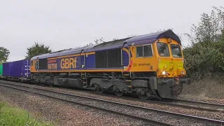 Felixstowe container freight trains passing through westerfield 13/10/21
