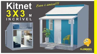 Kitnet 3 x 3 metros - Incrível 9m²/Totalmente térreo/Kitnet de baixo custo