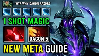 NEW Offlane Razor Guide - 1 Shot Level 5 Dagon Amazing Run Down Enemy Vs Medusa Carry Dota 2