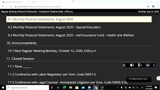 Paramount USD Board Meeting 09/14/20
