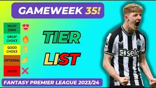 FPL DOUBLE GAMEWEEK 35 TIER LIST! 🔎 | TIME TO GO BIG! | FANTASY PREMIER LEAGUE 2023/24