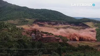 MOMENTO EXACTO: Video de cuando el dique minero colapsa en Brasil.