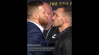 This staredown between Michael Chandler and Justin Gaethje 👀 | #UFC268 #Shorts