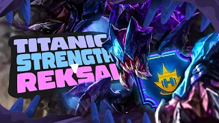 TITANIC STRENGTH 3 STAR REK'SAI IS A BEAST!! | Teamfight Tactics Patch 13.14