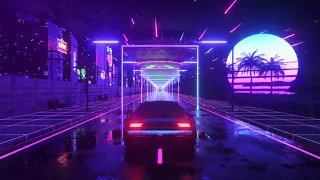 Retro neon car purple (Longer version)
