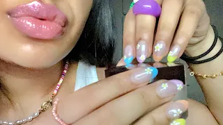 ASMR~ 30 MINS of WET Mouth Sounds + Tapping w/ LONG Nails