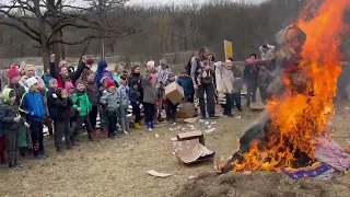 Сжигание чучела Масленицы в Горячем Ключе