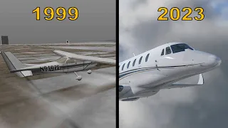 Evolution of x plane flight simulator 1999-2023