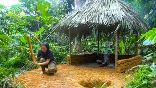 60 Days Survival Challenge - JUNGLE MAN's peaceful life in the forest