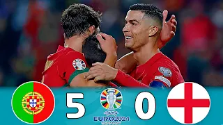 Portugal vs England 5-0 | Ronaldo Hattrick Scores EURO 2024 Qualifiers Highlights & Goals 2024