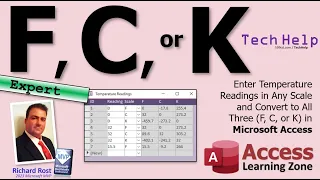 Enter Temperature Readings in Any Scale and Convert to All Three (F, C, or K) in Microsoft Access