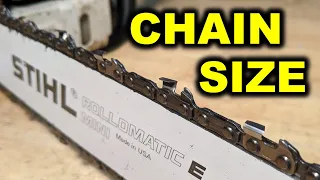 CHAINSAW 101 - How to buy the proper chain for a saw - Drive Links Pitch Gauge Cutter correct size