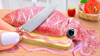 Amazing Squid Fishing Technology - Catch and Cook Tasty Seafood Fried Calamari Recipe - Mini Yummy 🦑