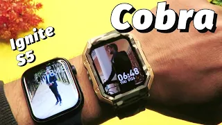 Fireboltt Cobra vs Crossbeats ignite S5 🔥 massive comparison b/w rugged vs iwatch copy #techpoke