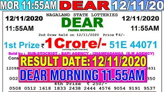 Lottery Sambad Lotterylive Result 11:55am 12.11.2020 Dear morning Nagaland TodayResult lotterykhela