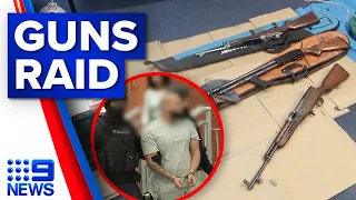 Three men arrested for allegedly supplying guns to criminals in Sydney | 9 News Australia