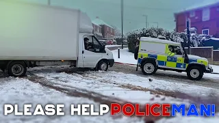 UNBELIEVABLE UK WINTER FAILS | Icy roads, Car Sliding Crash, Police Tow Van, Rescue from Snow! #1