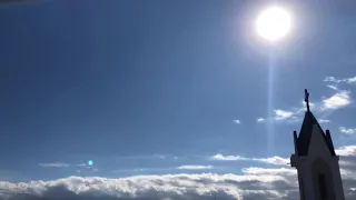 Timelapse running clouds in a sunny day