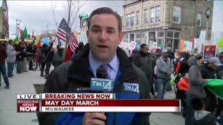 Large crowd takes to the streets in Milwaukee for May Day March