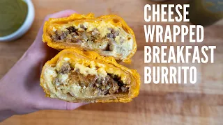 CHEESE WRAPPED BREAKFAST BURRITO like Low-Key Burritos in LA: the ultimate hangover food recipe!