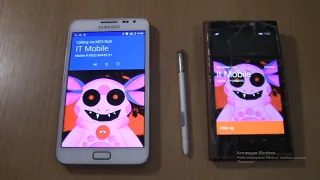 Incoming call&Outgoing call at the Same Time 2 angry luntik on Samsung Note stylus+Nokia Lumia 1020