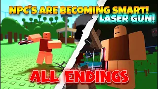 NPC's are becoming smart! Laser Gun! - All Endings [Roblox]
