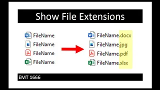 Show File Extensions (File Types). EMT 1666