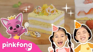 Baking 🎂 Sweet Potato Cake for Birthday! | Pinkfong's Snack Time | Cook with Pinkfong | Pinkfong