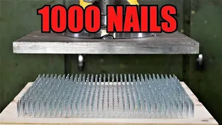 hydraulic press vs 1000 nails 😱