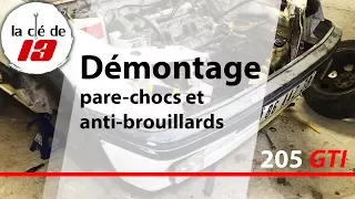 DEMONTAGE PARE CHOC AVANT ET ANTI BROUILLARDS 205 GTI