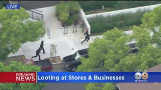 LAPD Officers Foot Chase After Looting In Hollywood