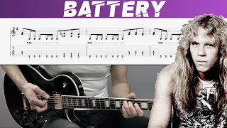 METALLICA - BATTERY (Guitar cover with TAB | Lesson)