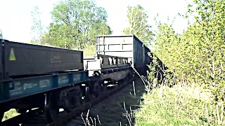Тепловоз ТГМ6А-1141 с Грузовым поездом, ППЖТ Ногинск -  Птицефабрика.