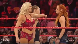 Becky Lynch and Charlotte Flair and Ronda Rousey vs The Riott Squad  Raw 2019 HD