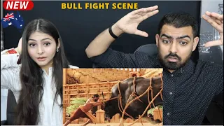 BAHUBALI BULL FIGHT Scene Reaction | Baahubali The Beginning | Australian Couple Reaction |