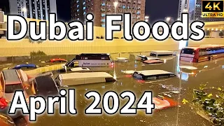 Dubai Floods 🇦🇪 UAE’s Heaviest Rainfall in 75 Years Caused Flood! Streets Are Still Flooded! [4K]