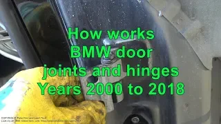 How works BMW door joints and hinges. Years 2000 to 2018