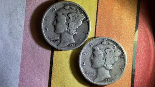 AMAZING 1942 AND 1944 MERCURY DIMES! ABSOLUTELY FABULOUS 90% SILVER AMERICAN COINS! SUBSCRIBE!