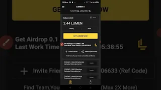 Lumen network how ad code .. join this  every hour get token .. free free