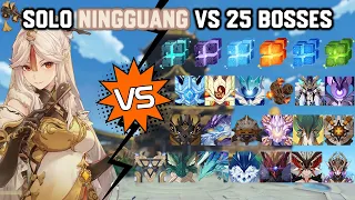 Solo C6 Ningguang vs 25 Bosses Without Food Buff | Genshin Impact